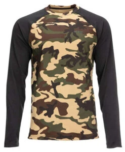 Simms Lightweight Base Layer Top - Woodland Camo - X-Large