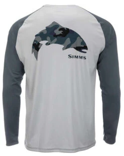 Simms Long Sleeve Tech Tee - Artist Series - Trout/Sterling - Large