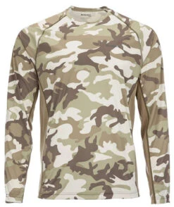 Simms Solarflex Long Sleeve Crewneck - Woodland Camo Sandbar - 2X-Large