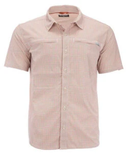 Simms Stone Cold Short Sleeve Shirt - Smoked Salmon Morada Plaid - X-Large