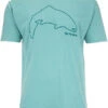 Simms Trout Outline T-Shirt - Oil Blue Heather - Large