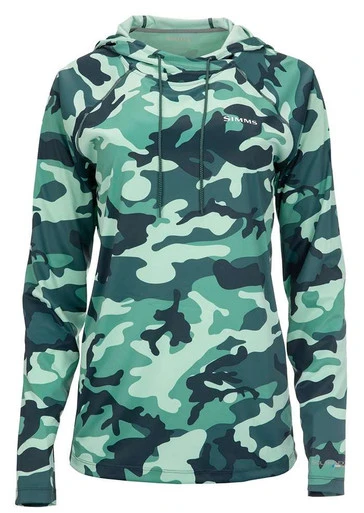 Simms Womens Solarflex Hoody - Woodland Camo Avalon - Medium 1 Simms Womens Solarflex Hoody - Woodland Camo Avalon - Medium